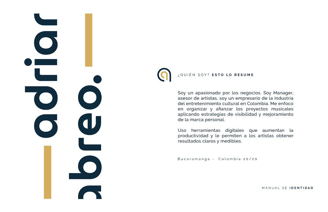 Adrian Abreo — manual de identidad, presentación de marca