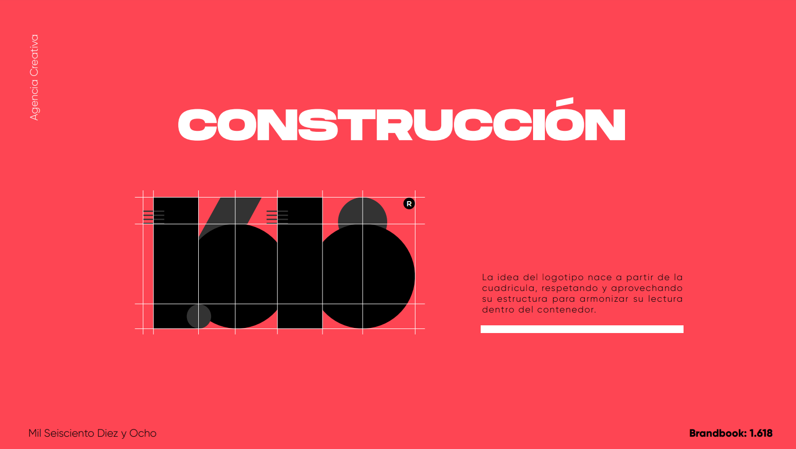 1.618 — construcción del logo sobre retícula